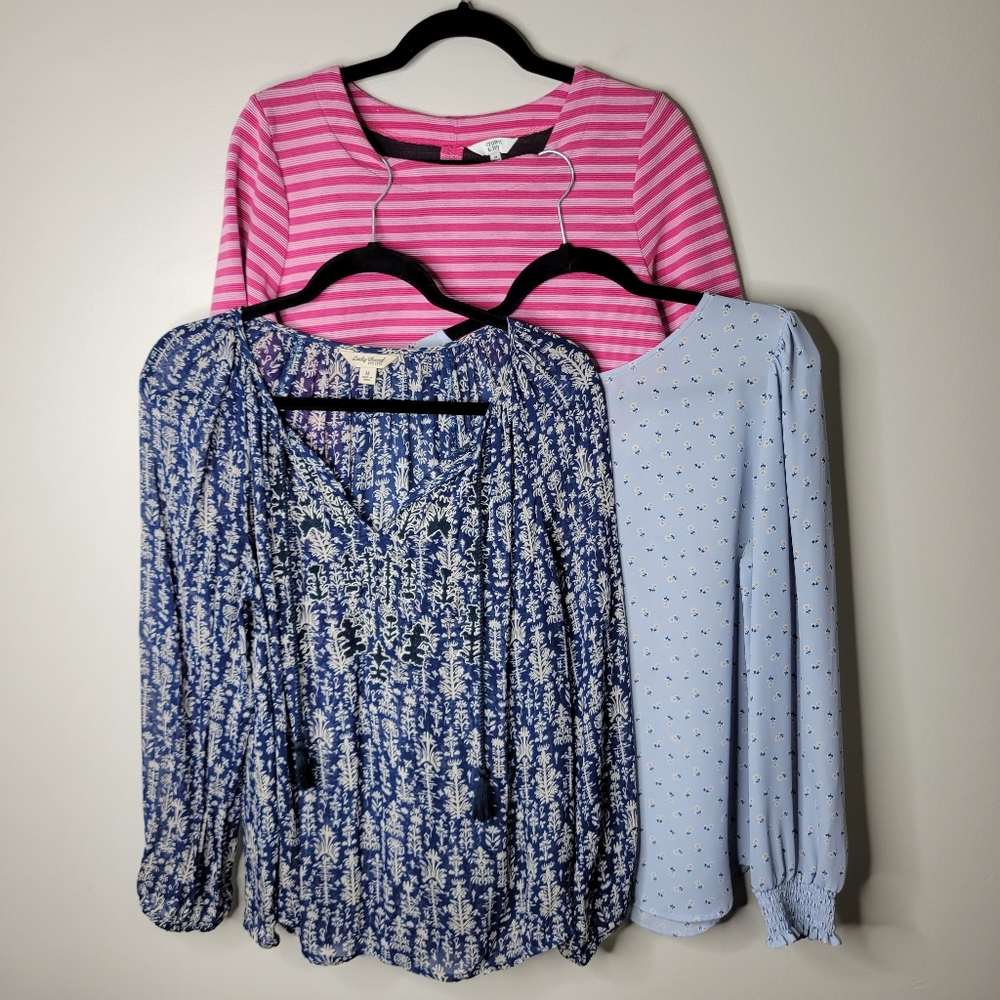 Lucky Brand, Croft & Barrow and Loft Set Of 3 Medium Blouses